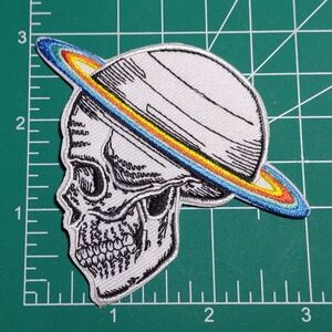 2/$10 Skull with Saturn Embroidered Patch